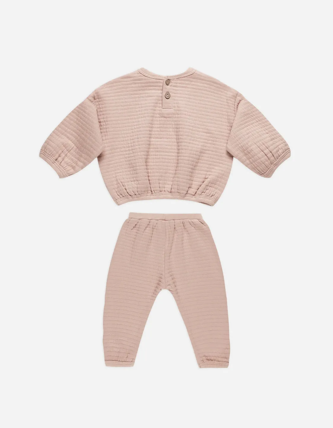 Textured Sweat Set - Blush