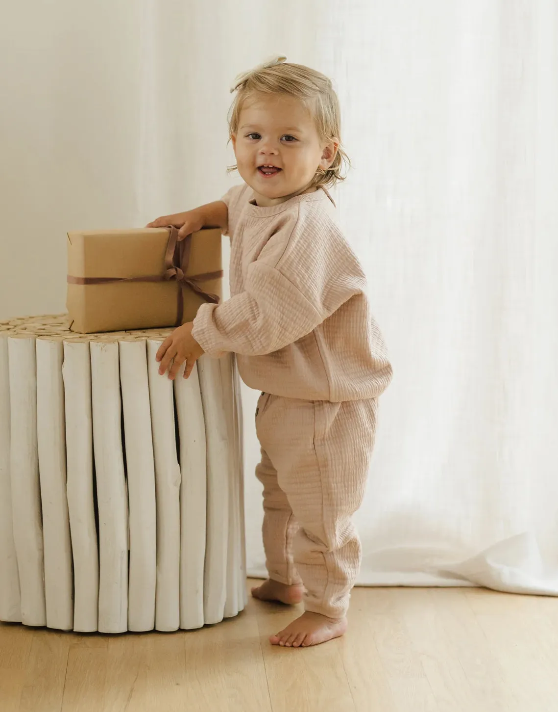 Textured Sweat Set - Blush