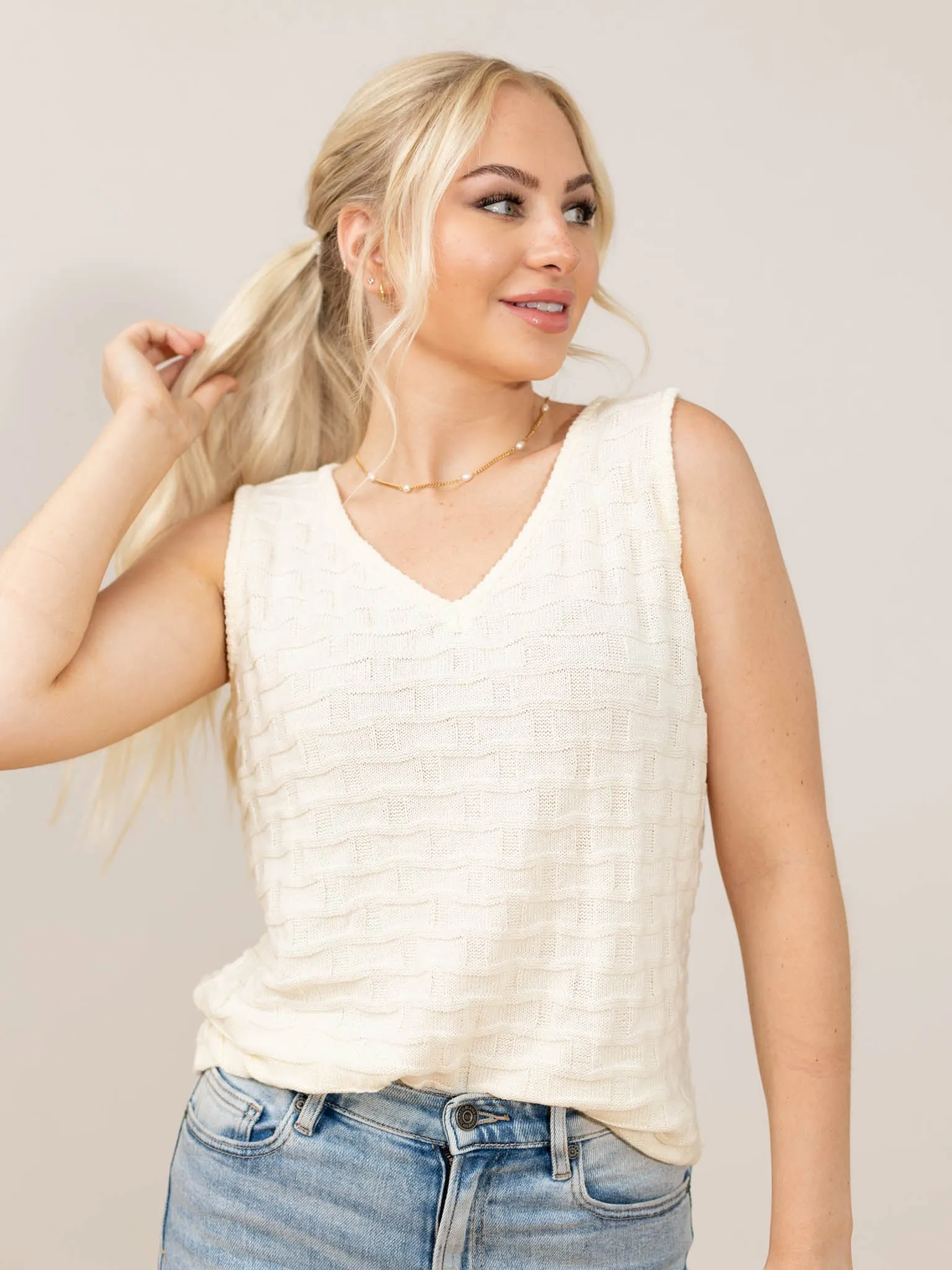 Textured Sweater Tank