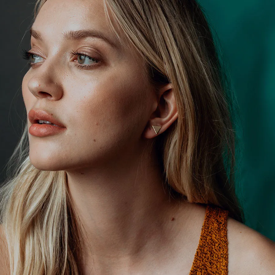 Textured Triangle Stud Earrings