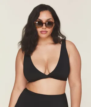 The Belmar Bikini Top - Glossy Eco Nylon - Black (Archive)