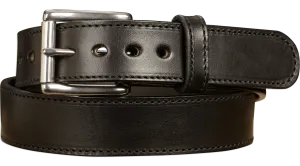 The Eastwood: Men's Black Stitched Leather Belt Max Thick 1.50"