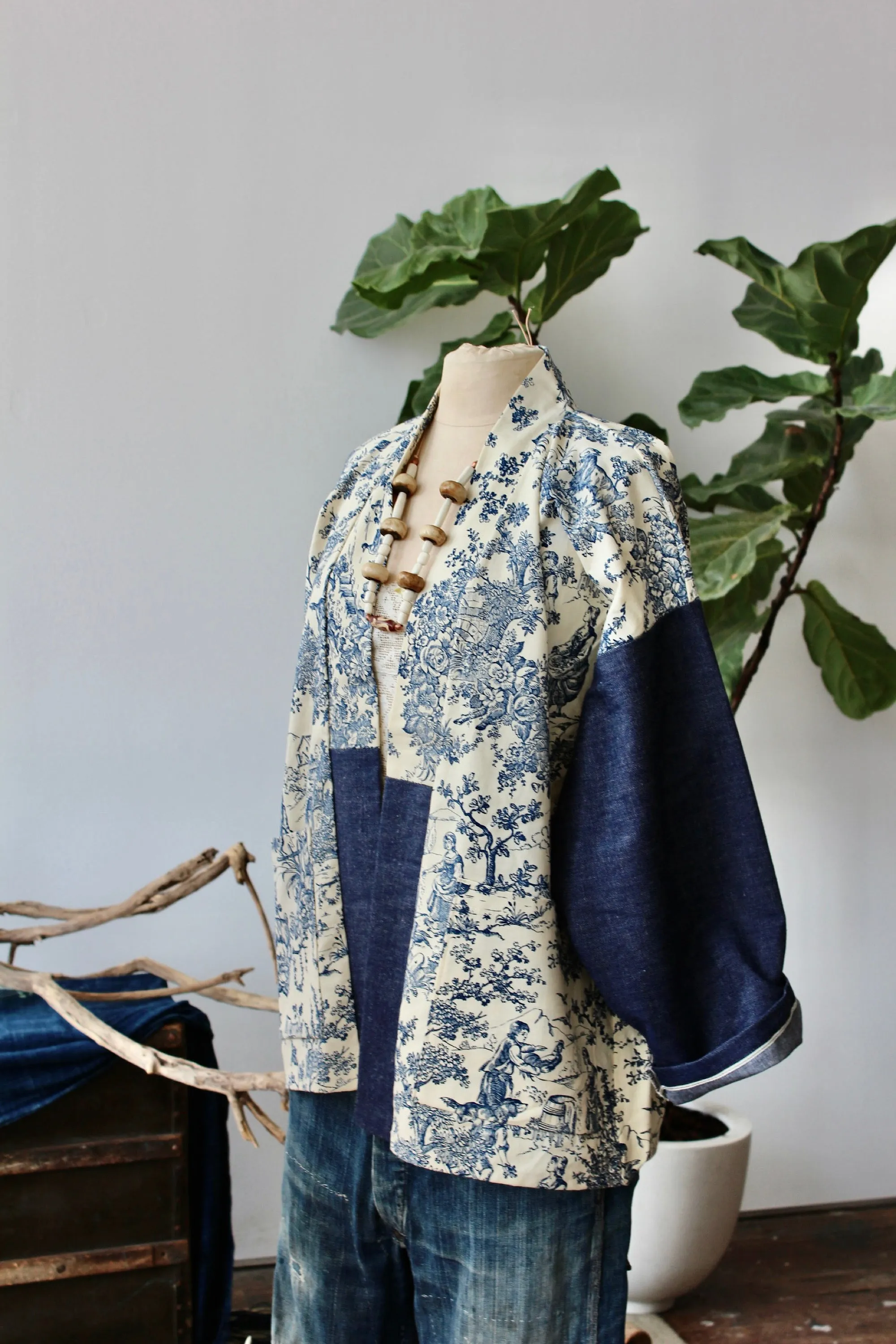 The Highlands Foundry Toile   Denim Haori Jacket THF28