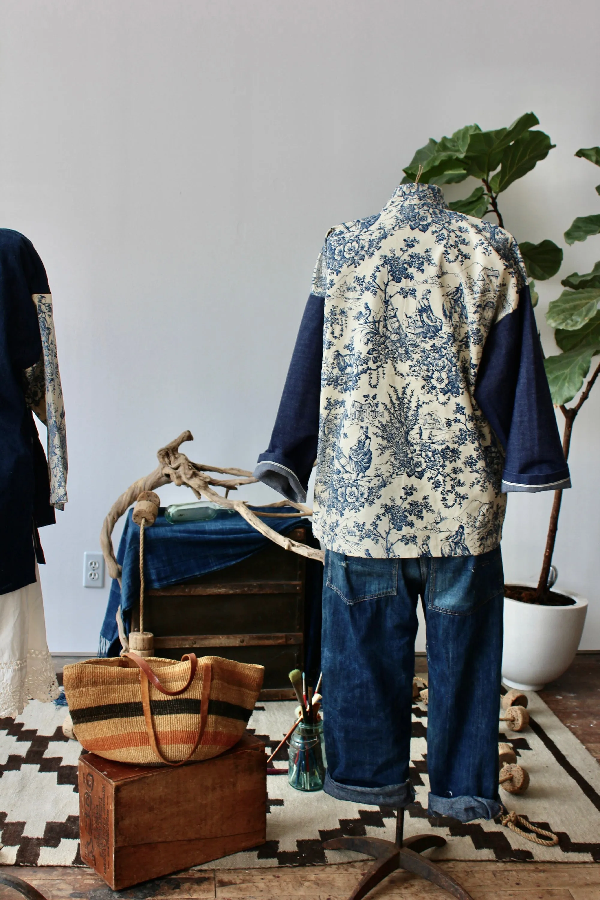 The Highlands Foundry Toile   Denim Haori Jacket THF28