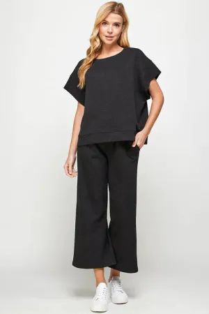 The One And Only Textured Cropped Wide Leg  Pants-Multiple Colors Available