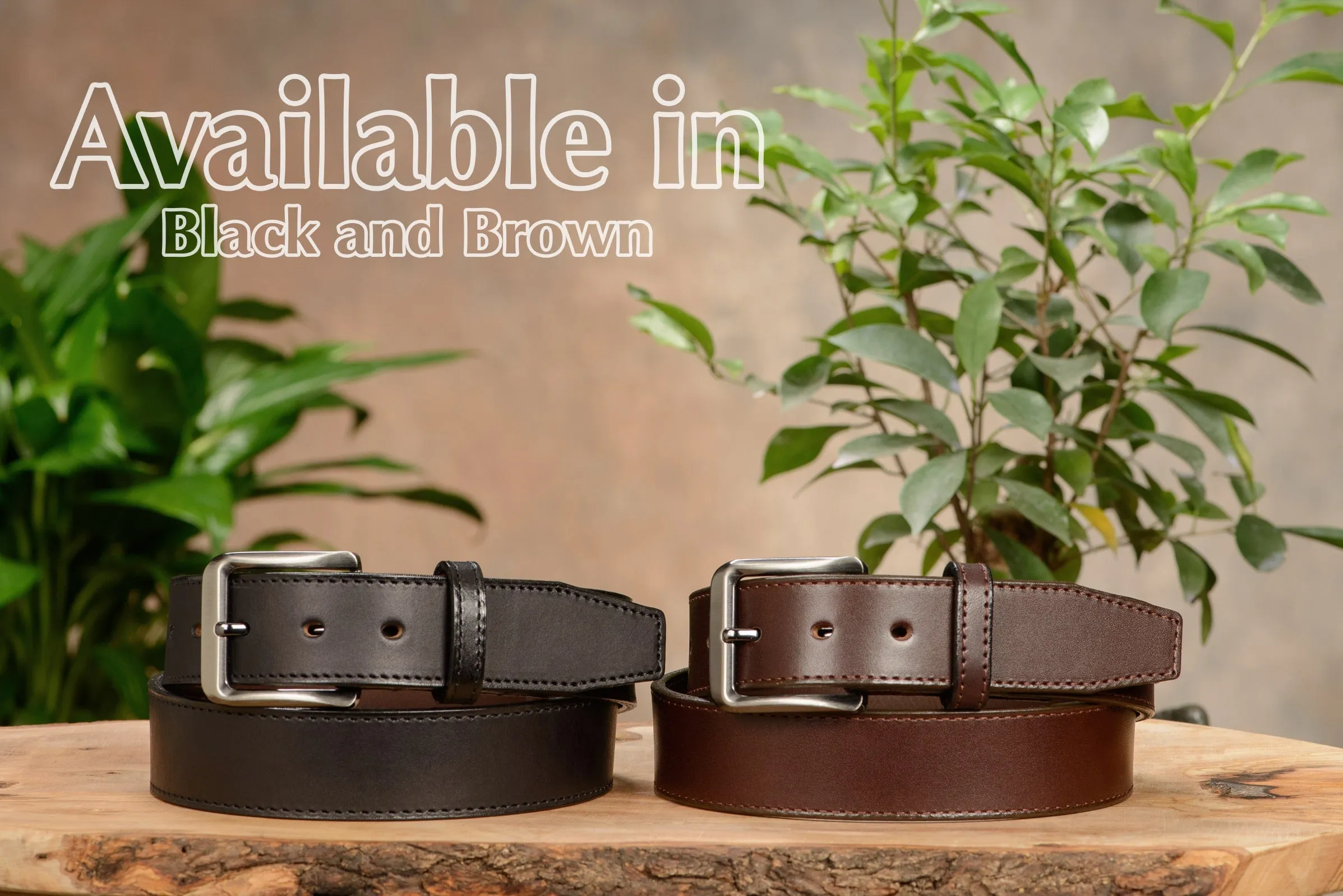 The Stallion: Black Stitched Italian Leather 1.50"