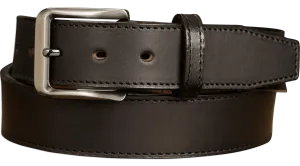 The Stallion: Black Stitched Italian Leather 1.50"