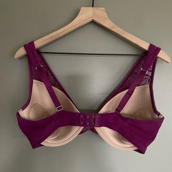 ThirdLove Feather Lace Bra Berry Crush Size 34F Purple Underwire Comfortable
