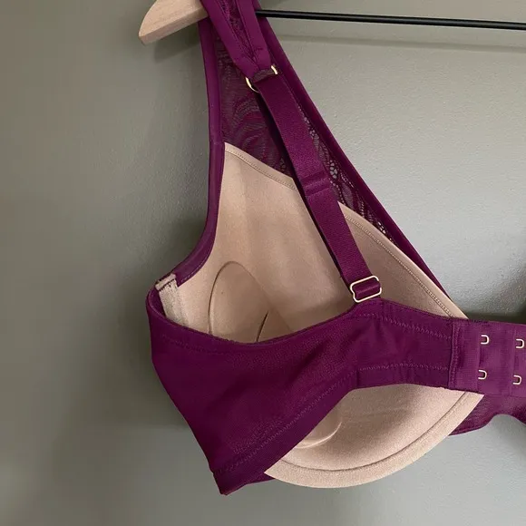 ThirdLove Feather Lace Bra Berry Crush Size 34F Purple Underwire Comfortable