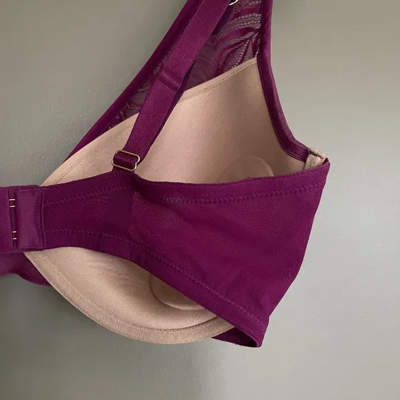ThirdLove Feather Lace Bra Berry Crush Size 34F Purple Underwire Comfortable