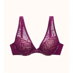 ThirdLove Feather Lace Bra Berry Crush Size 34F Purple Underwire Comfortable