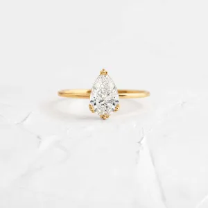 Threaded Ring, Pear Cut
