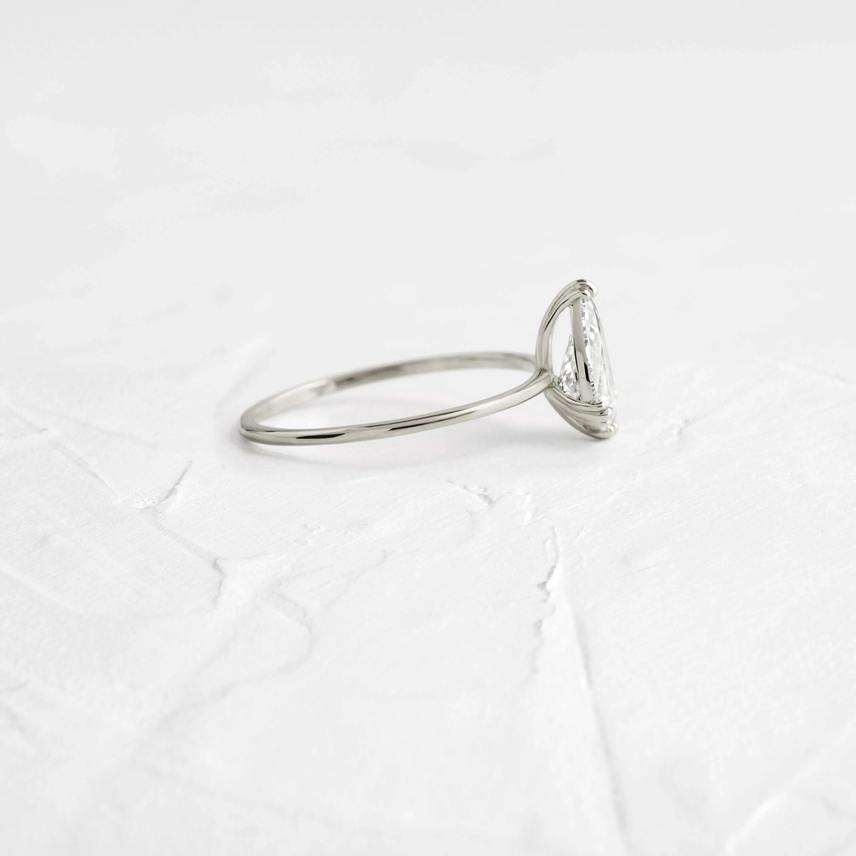 Threaded Ring, Pear Cut