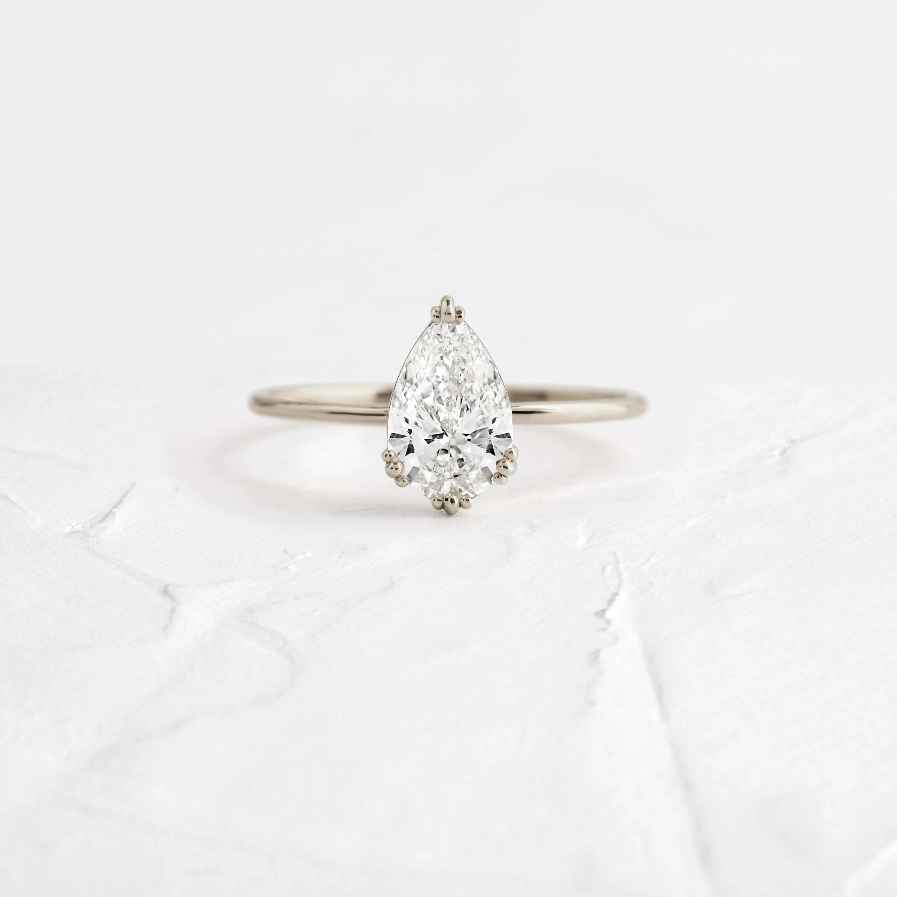 Threaded Ring, Pear Cut