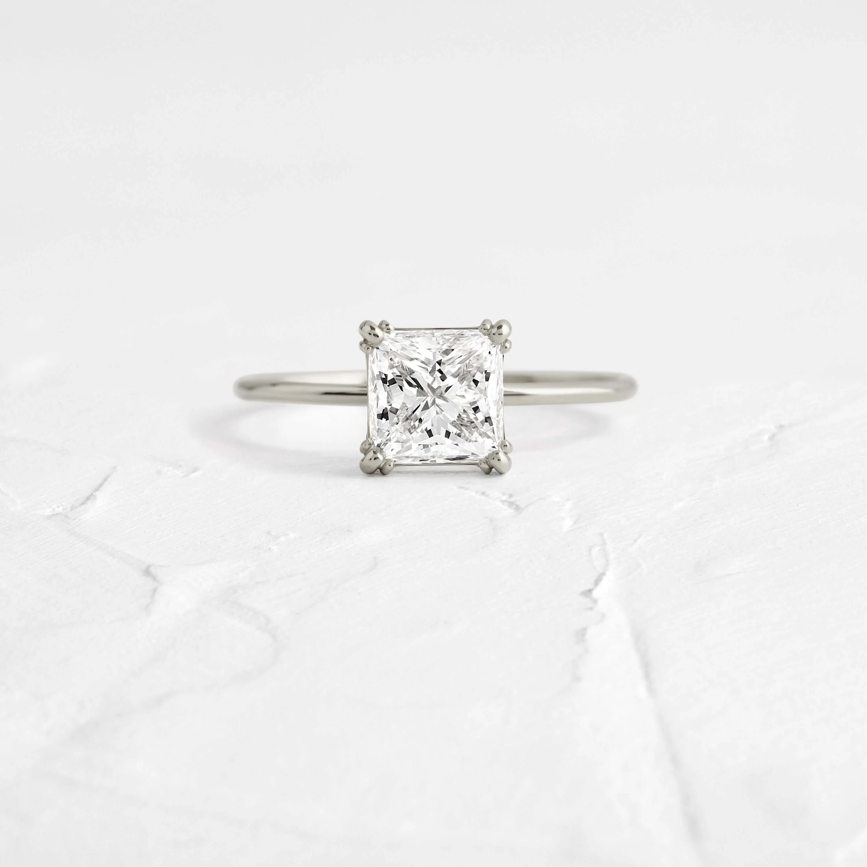 Threaded Ring, Princess Cut