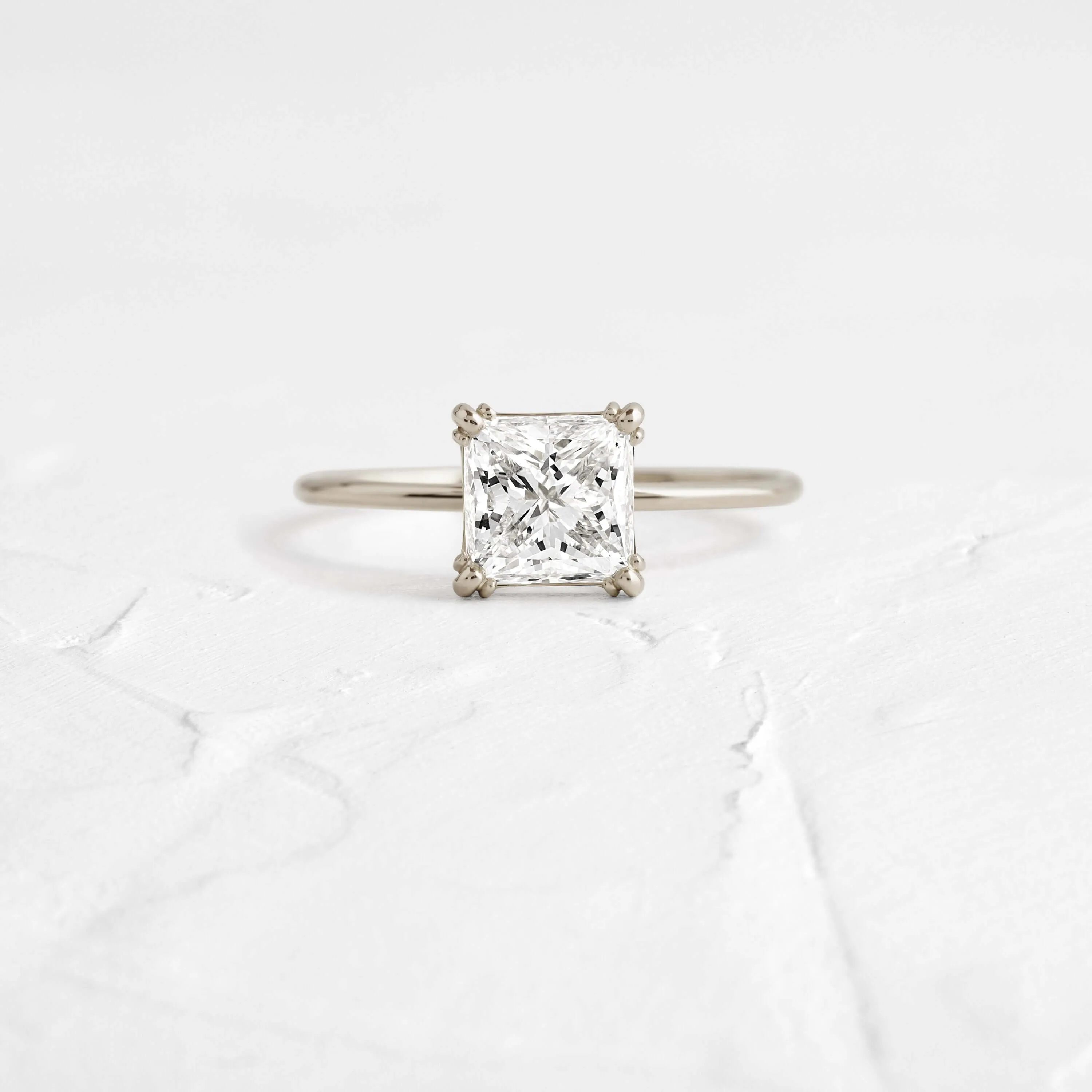 Threaded Ring, Princess Cut