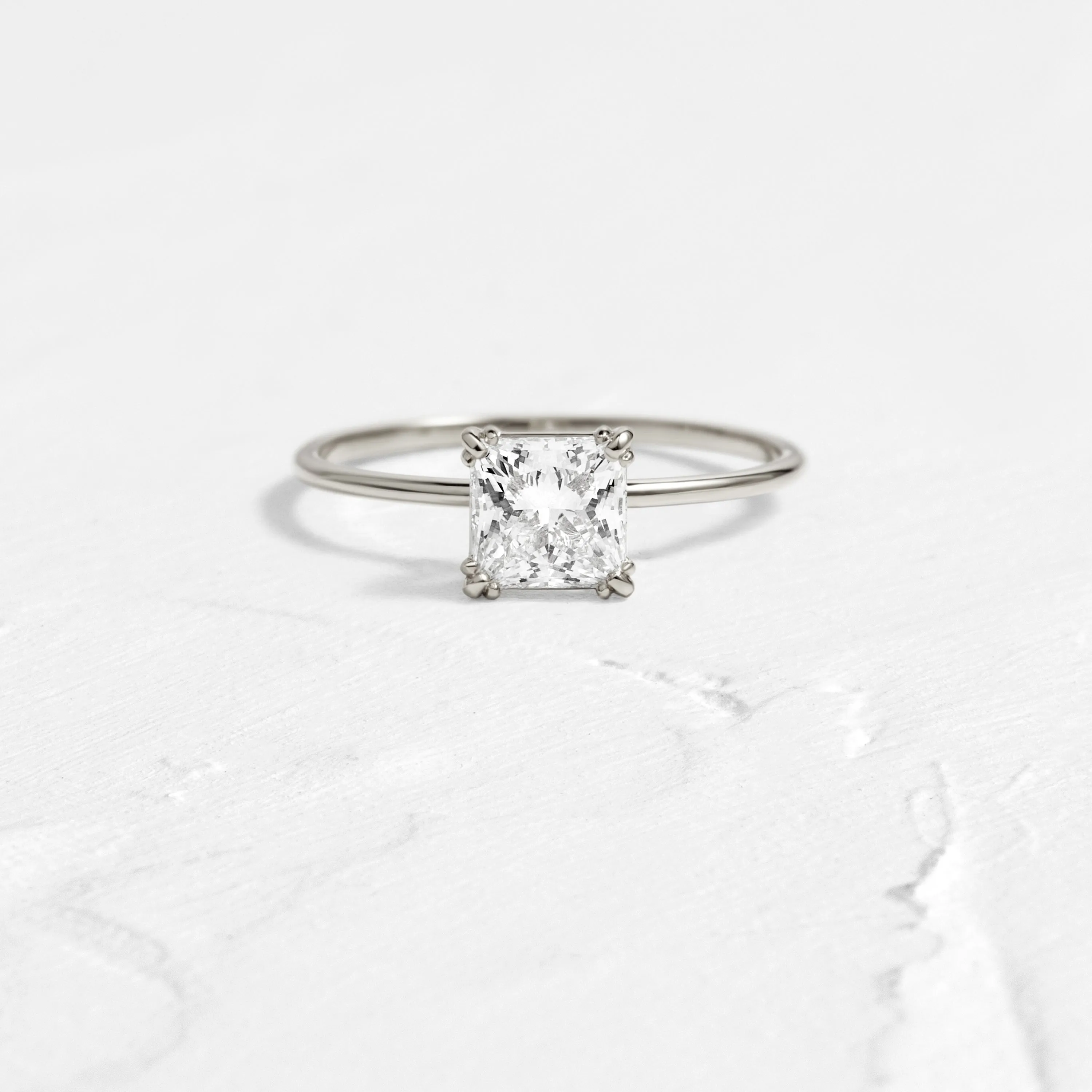 Threaded Ring, Princess Cut