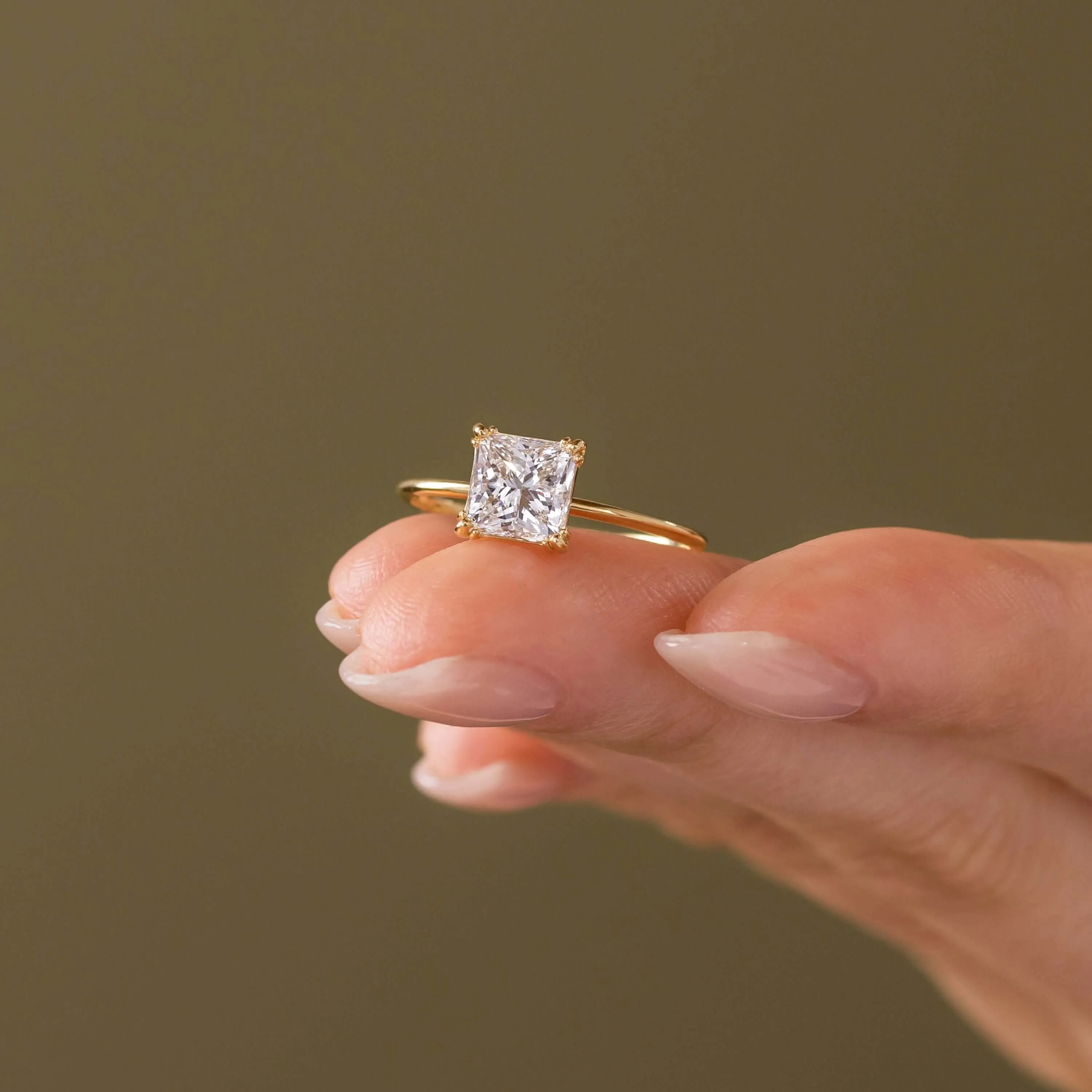 Threaded Ring, Princess Cut