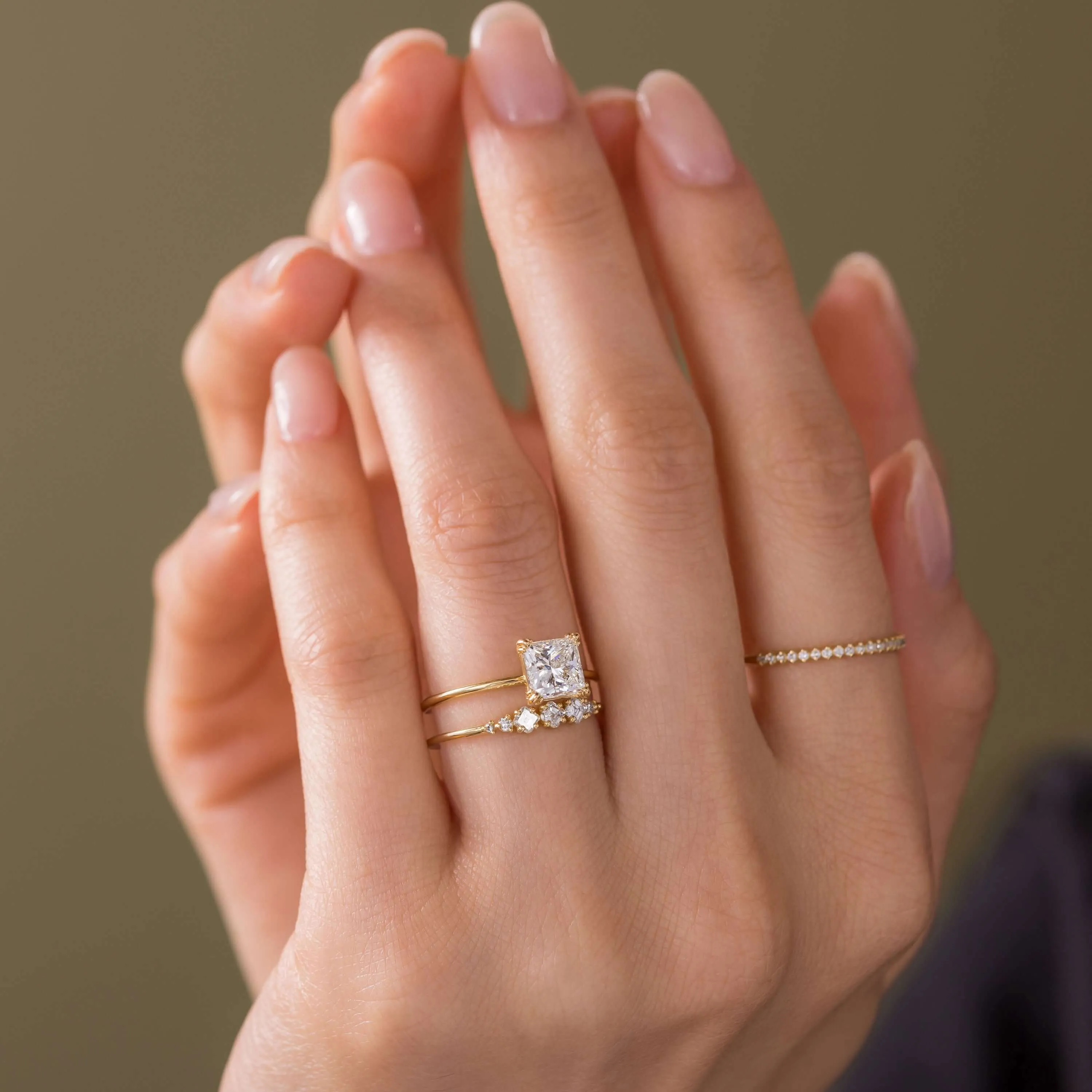 Threaded Ring, Princess Cut