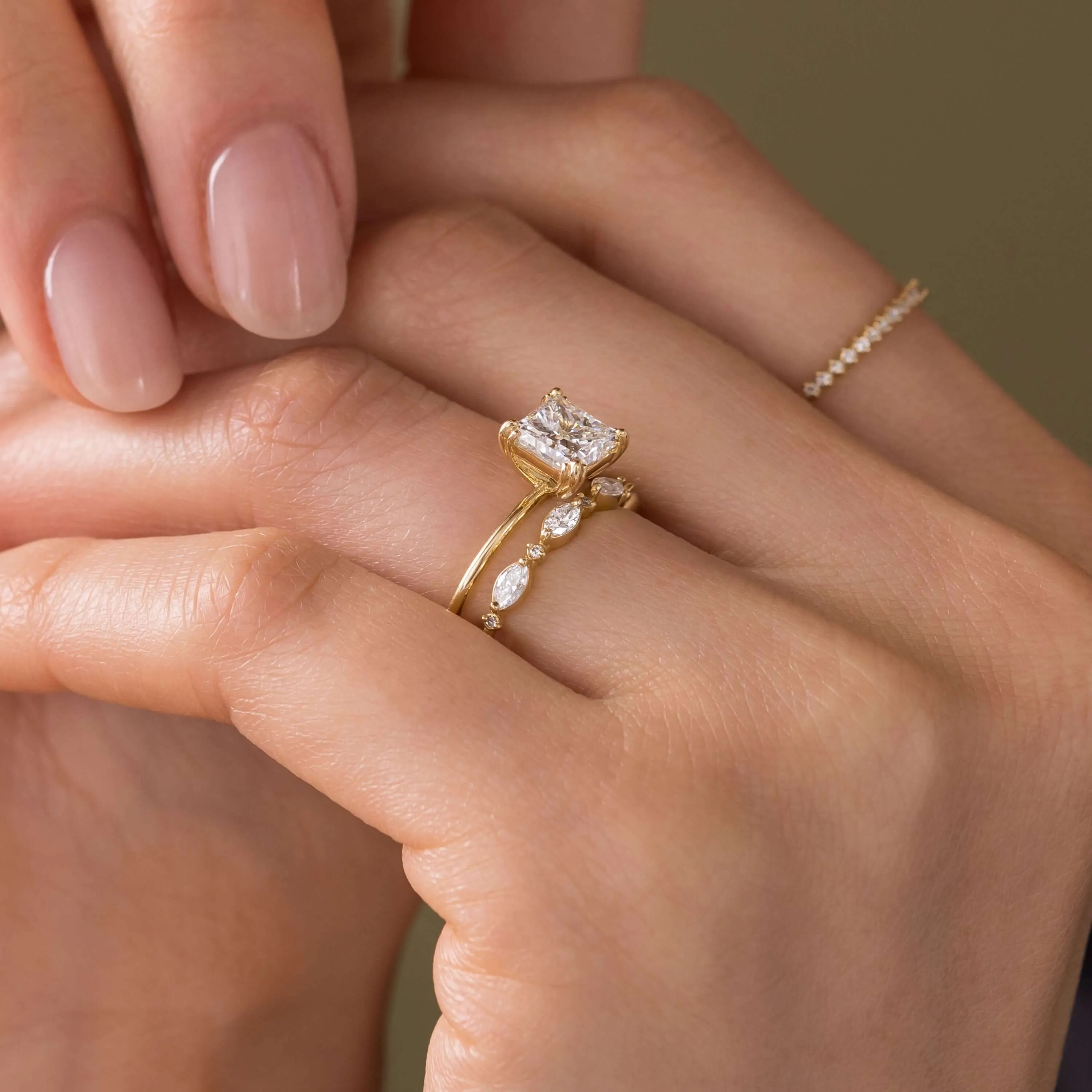 Threaded Ring, Princess Cut