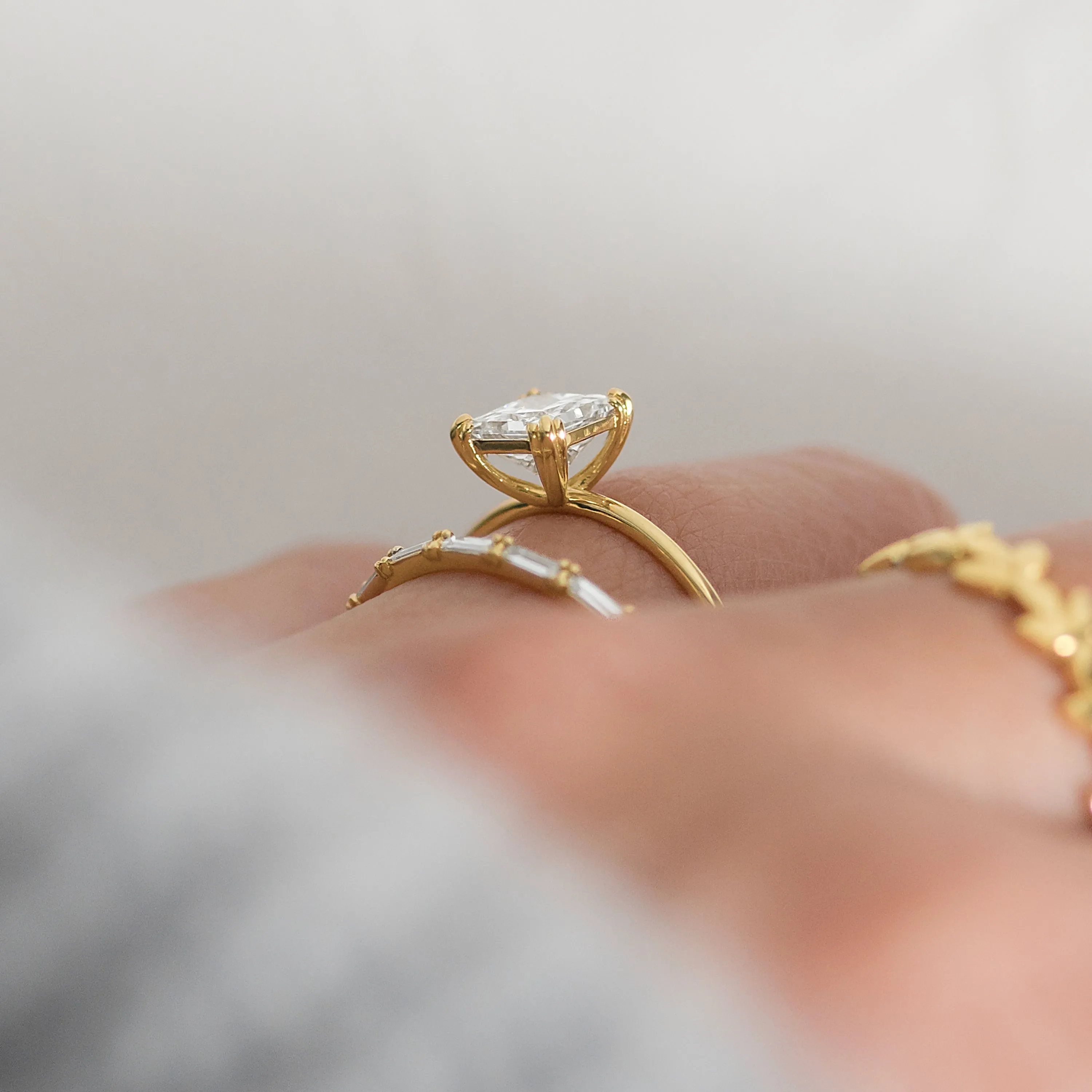 Threaded Ring, Princess Cut