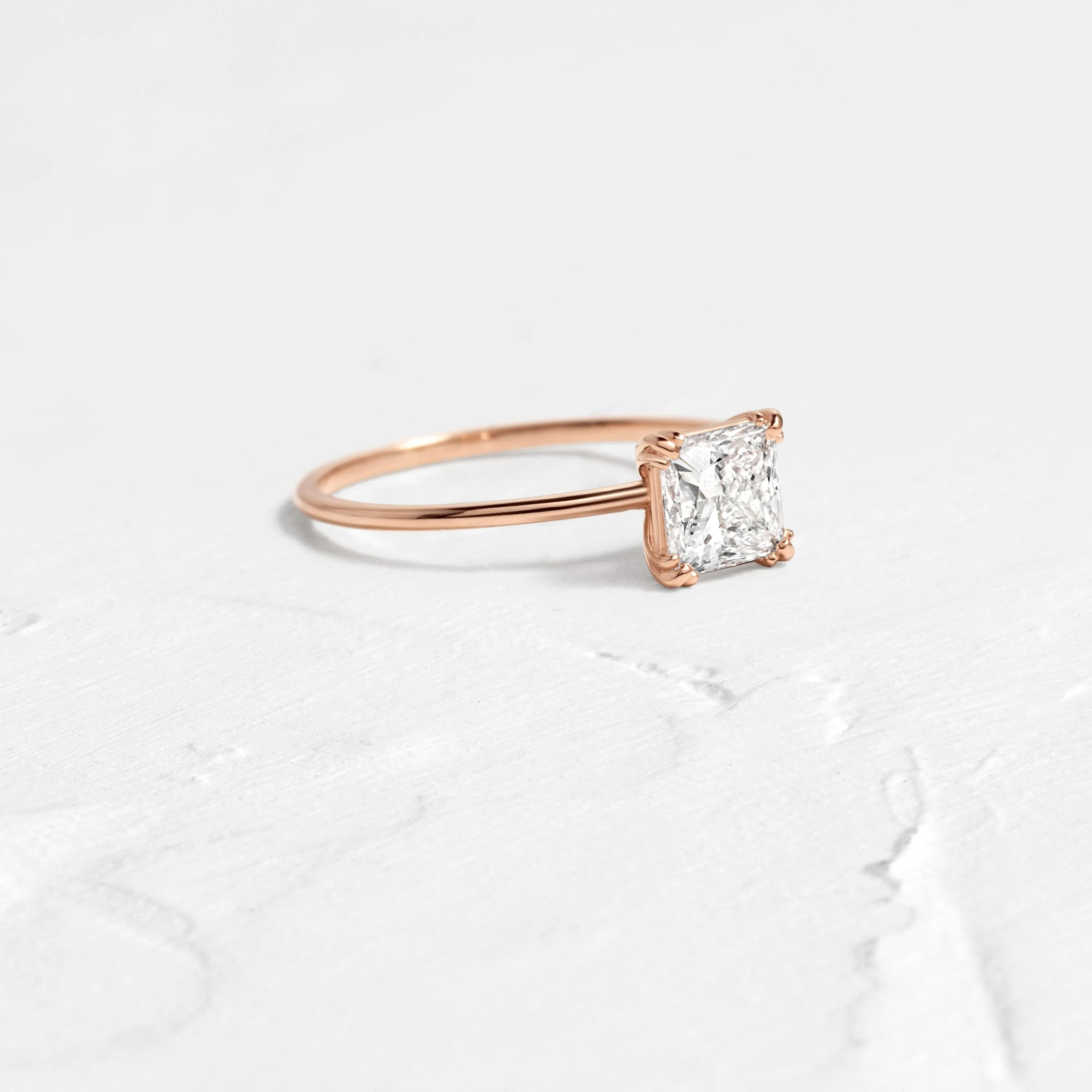 Threaded Ring, Princess Cut