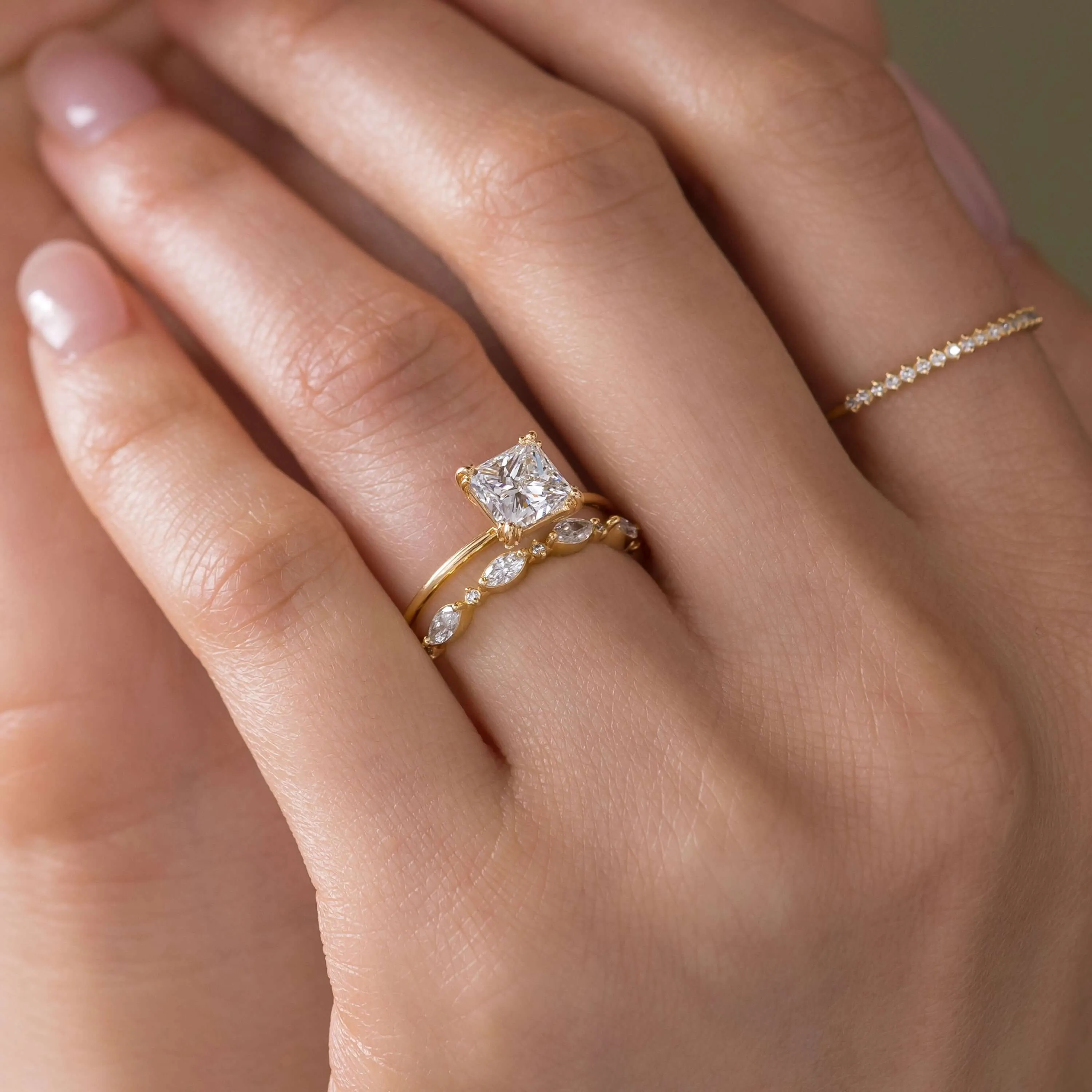 Threaded Ring, Princess Cut