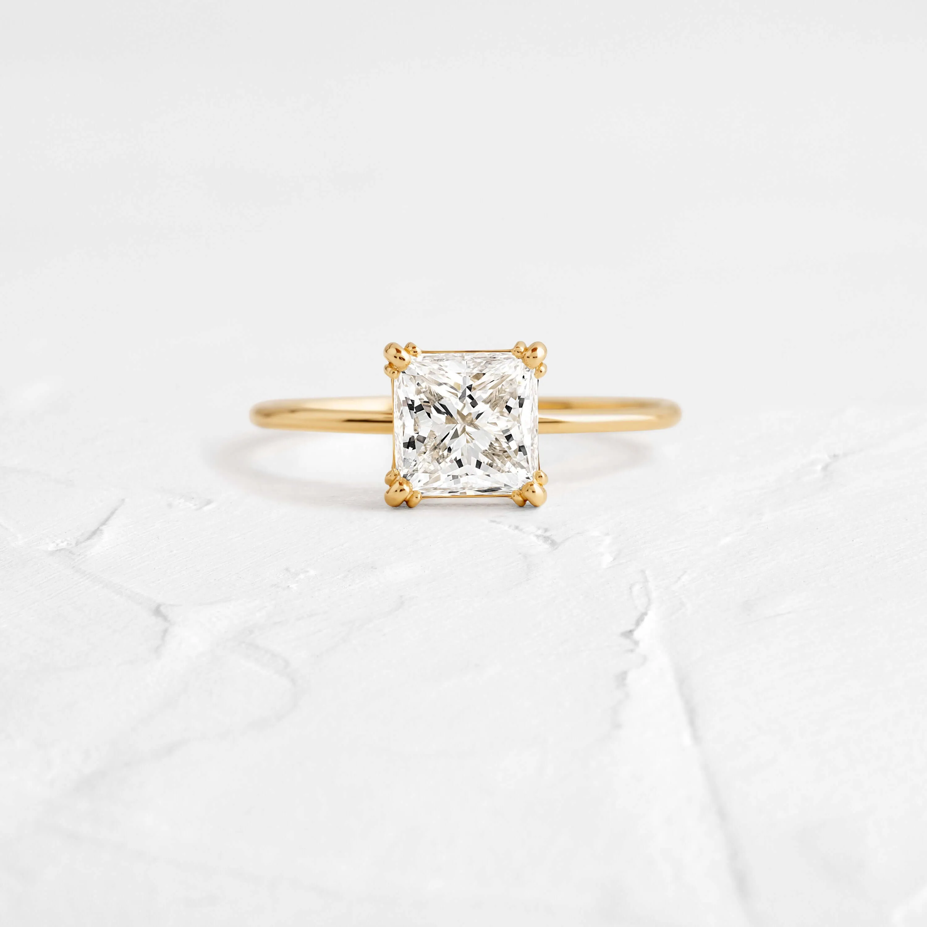 Threaded Ring, Princess Cut