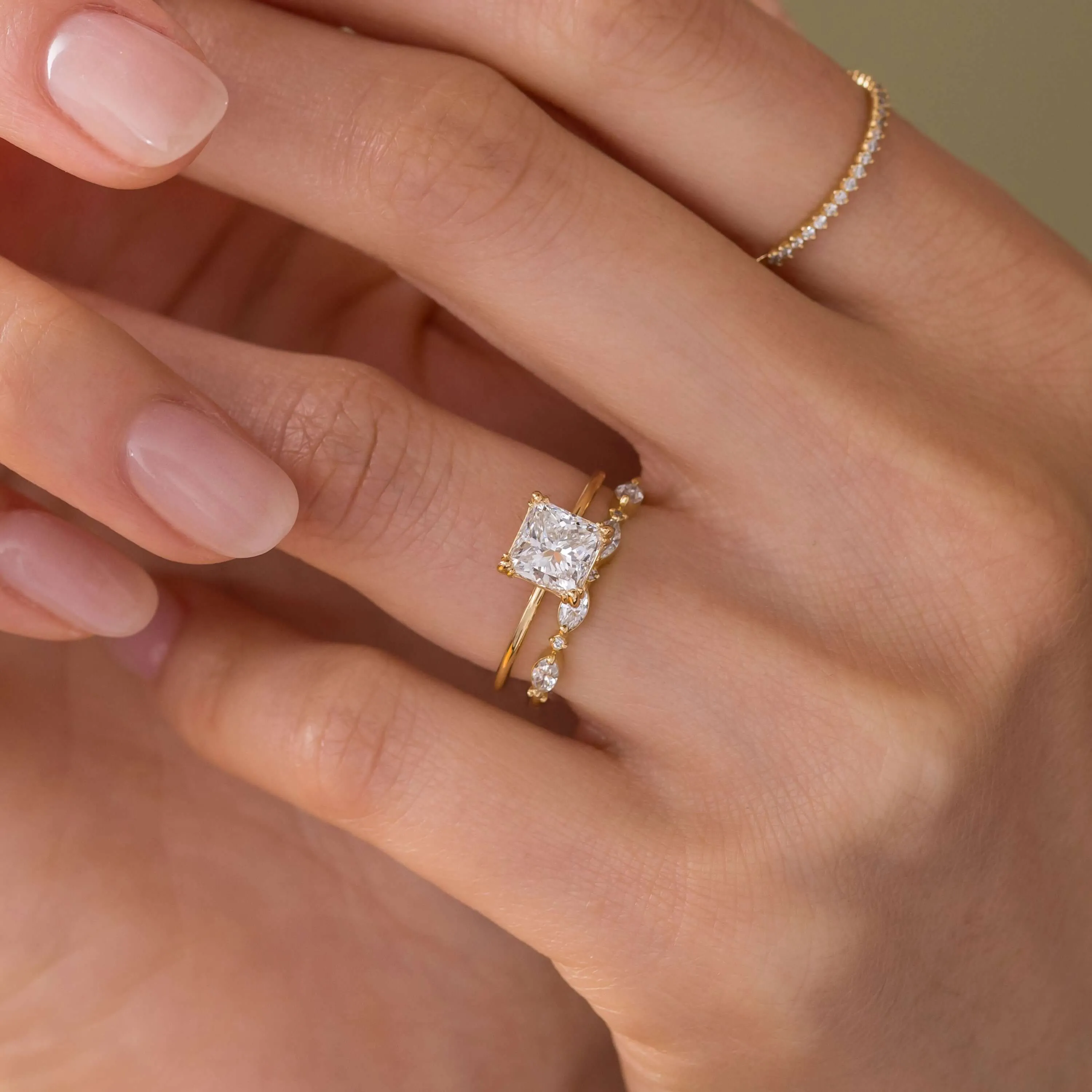 Threaded Ring, Princess Cut