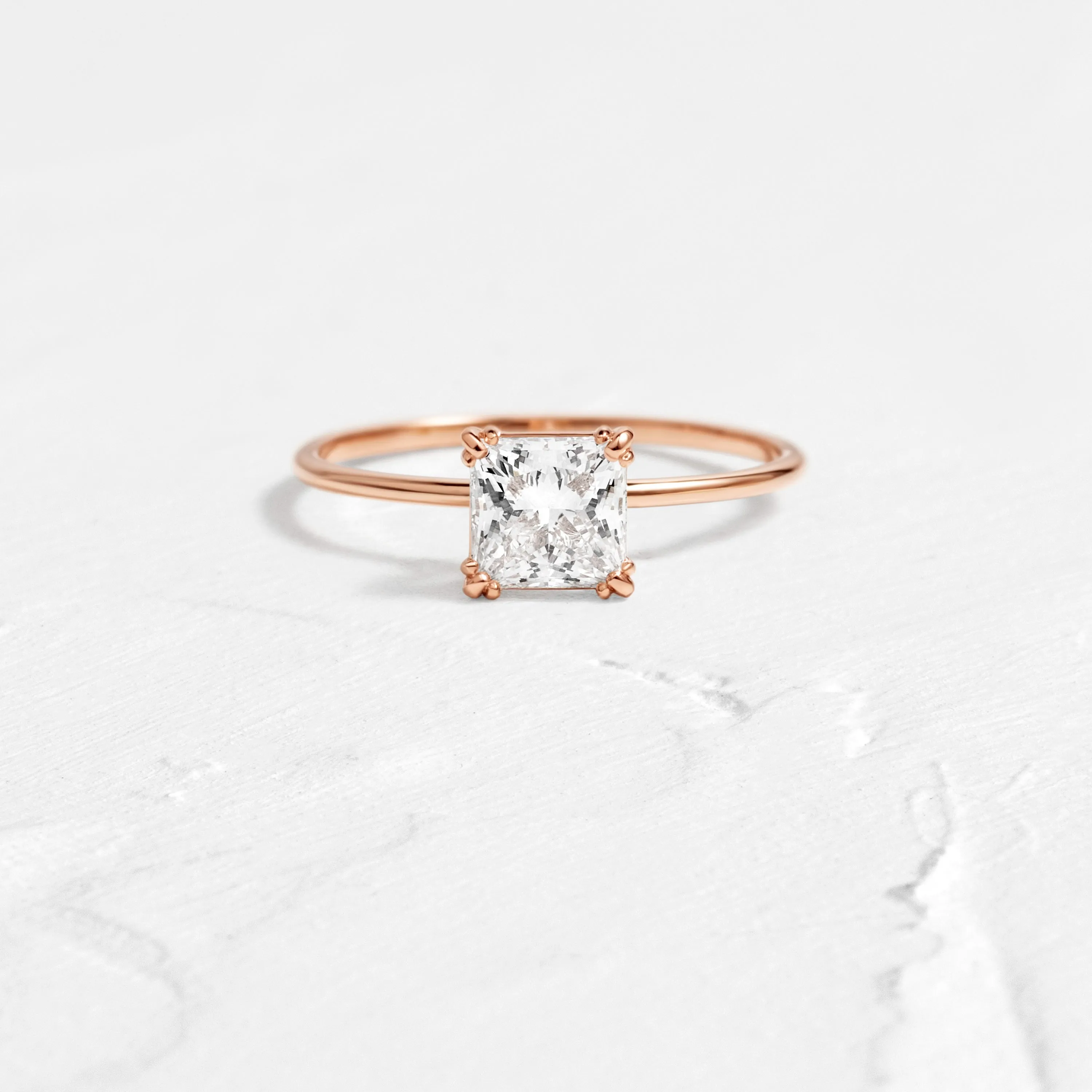 Threaded Ring, Princess Cut