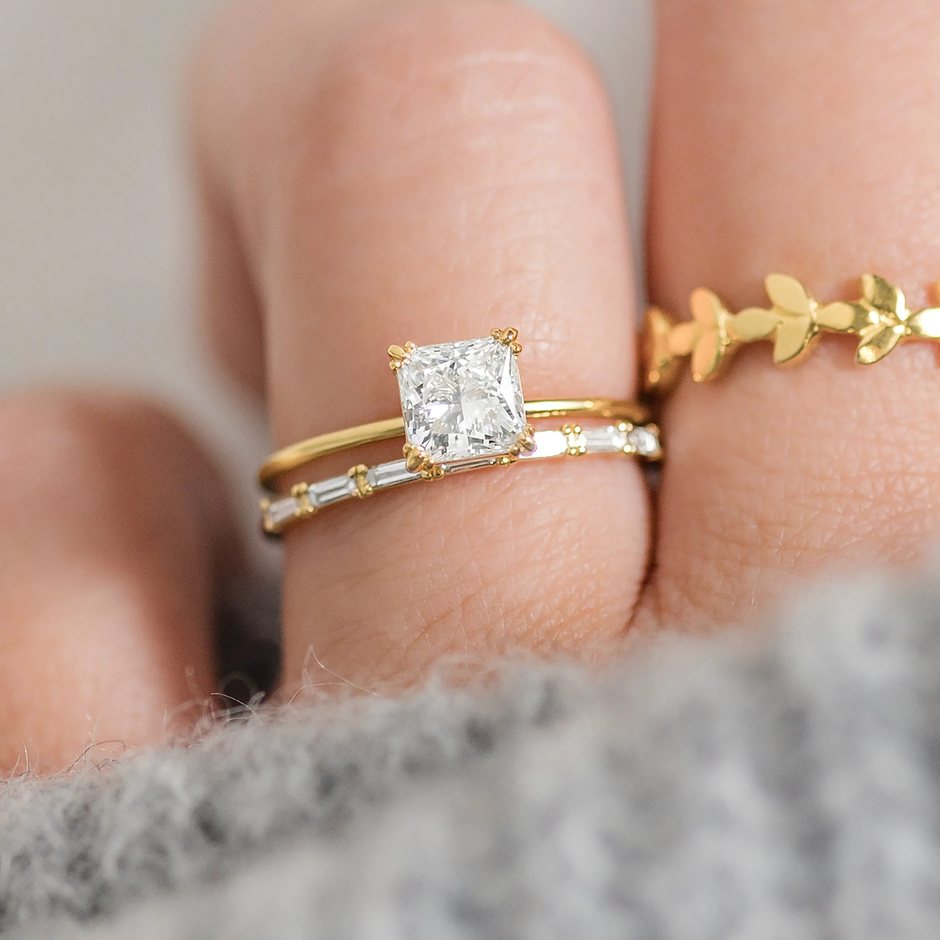 Threaded Ring, Princess Cut