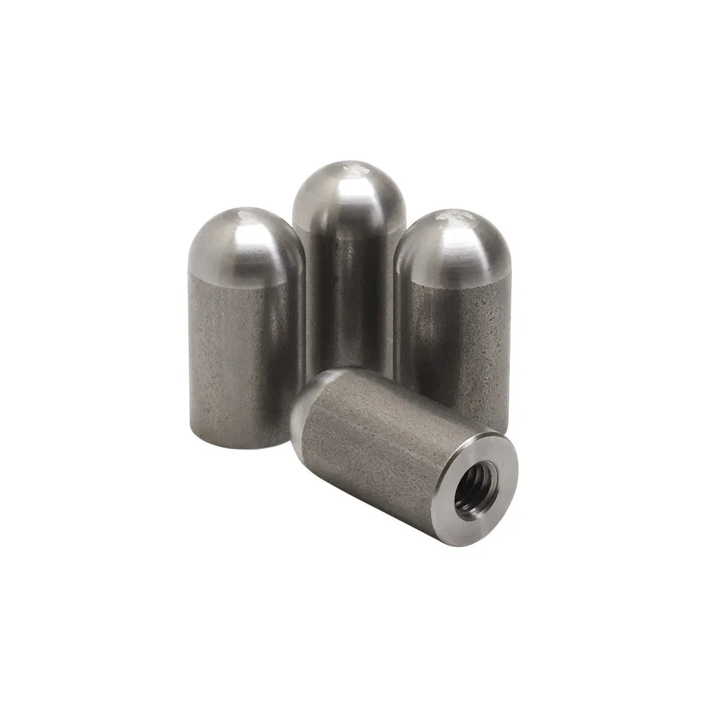 Threaded Steel Radius Bungs 3/8-16 Thread 1.5" Long - 4 Pack