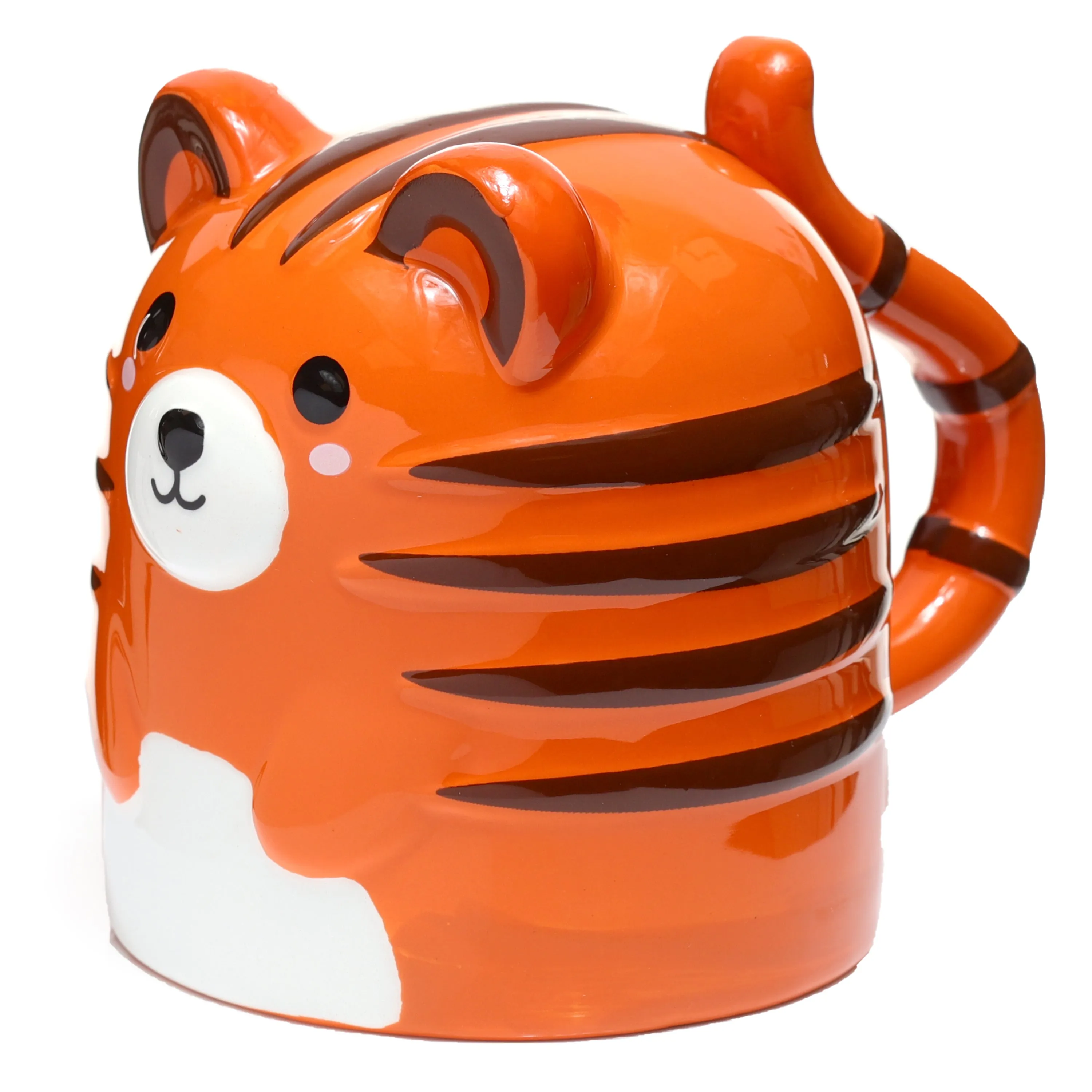 Tiger Upside Down Ceramic Shaped Mug