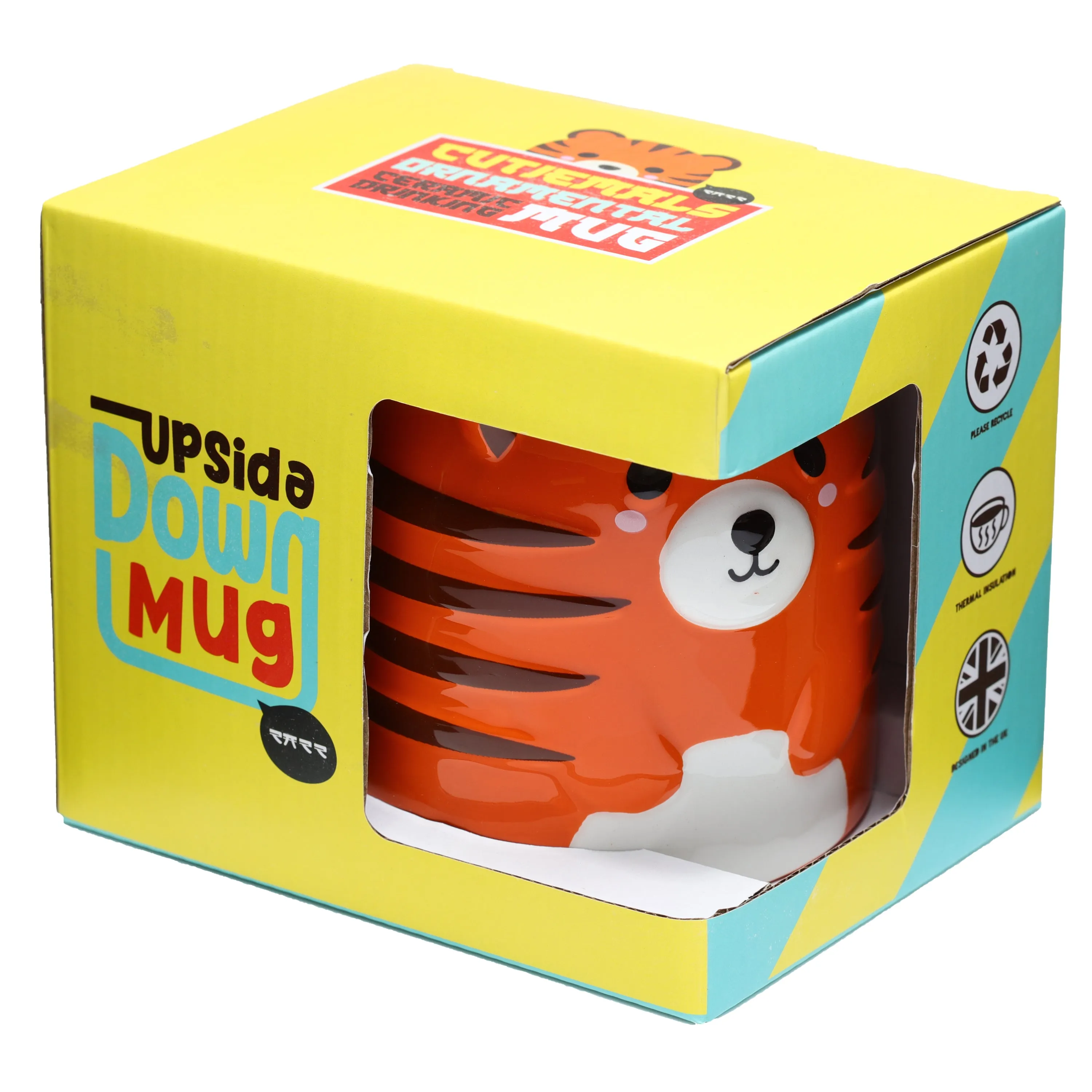 Tiger Upside Down Ceramic Shaped Mug