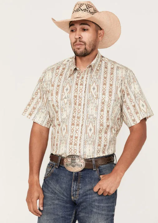 Tin Haul Men's Tribal Wallpaper Short Sleeve Shirt