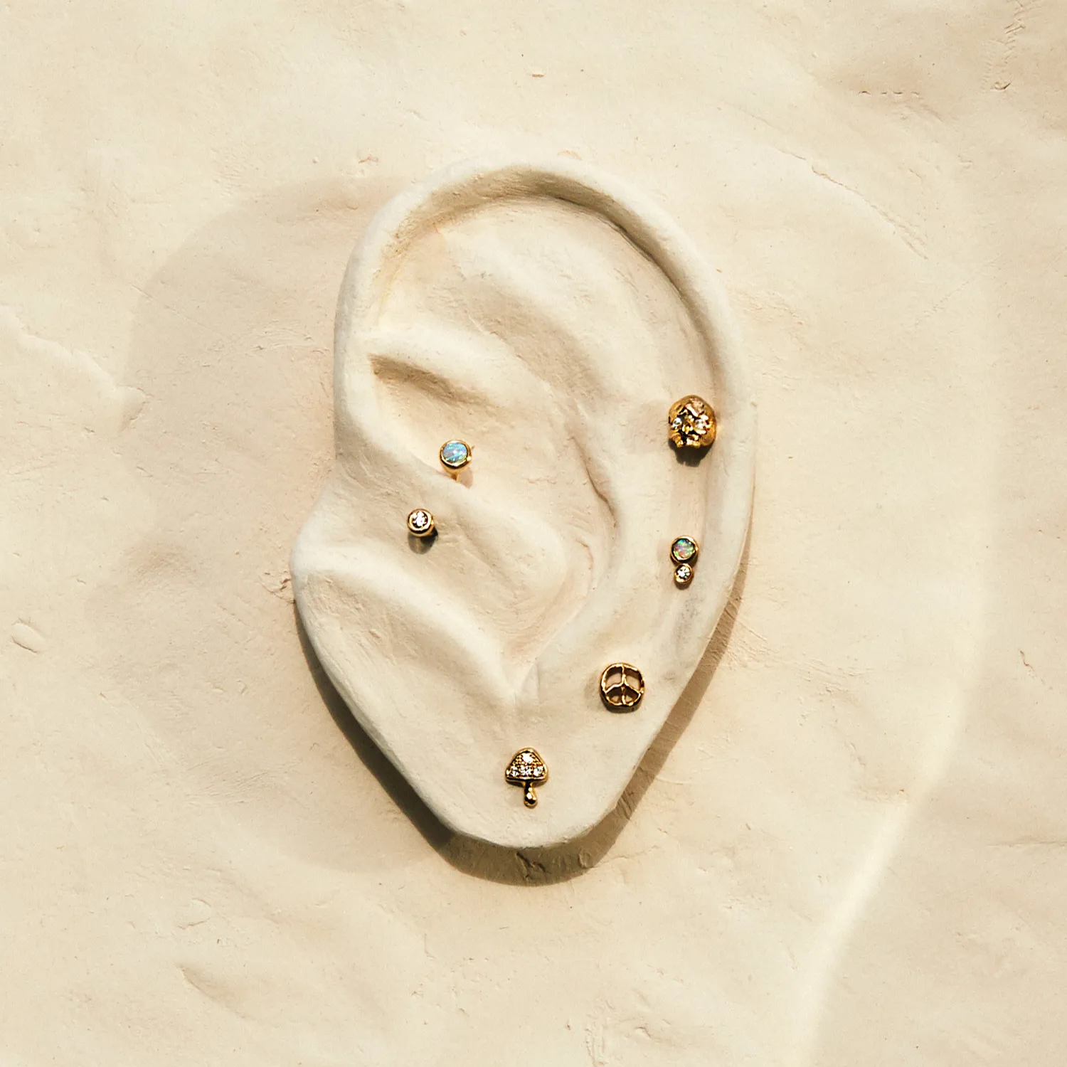 Tiny Pavé Mushroom Stud
