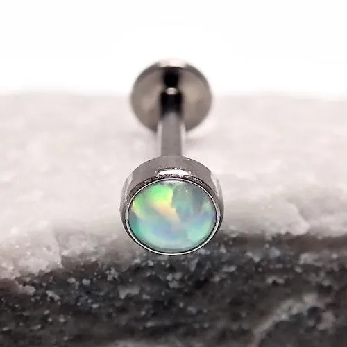 Titanium Internally Threaded Flat Back 4mm cabochon Opal