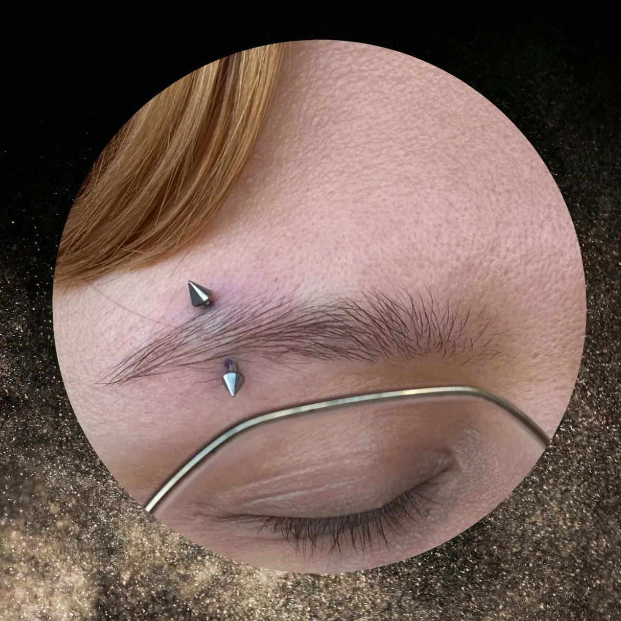 Titanium Internally Threaded Spiked End Curved Barbell