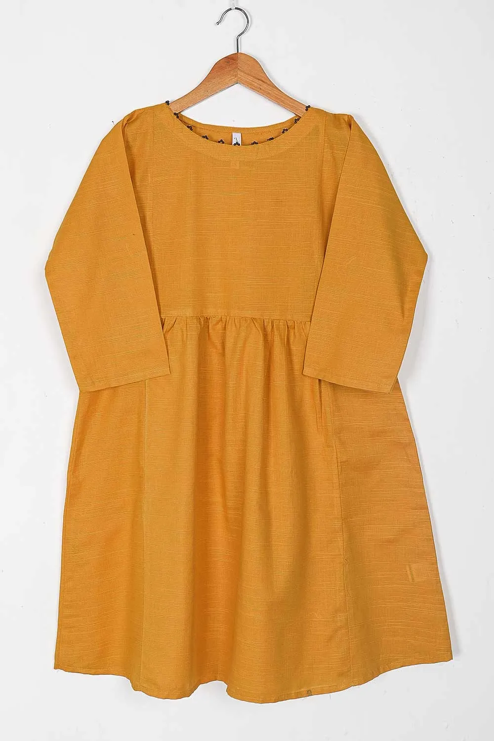 TKWK-04B-Mustard - Khaddar Winter Stitched Frock