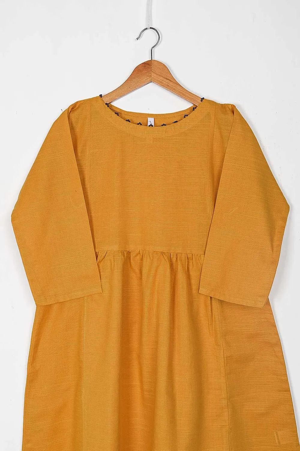 TKWK-04B-Mustard - Khaddar Winter Stitched Frock