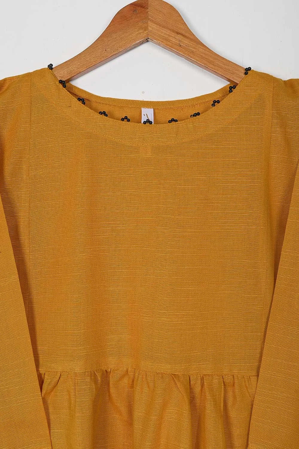 TKWK-04B-Mustard - Khaddar Winter Stitched Frock