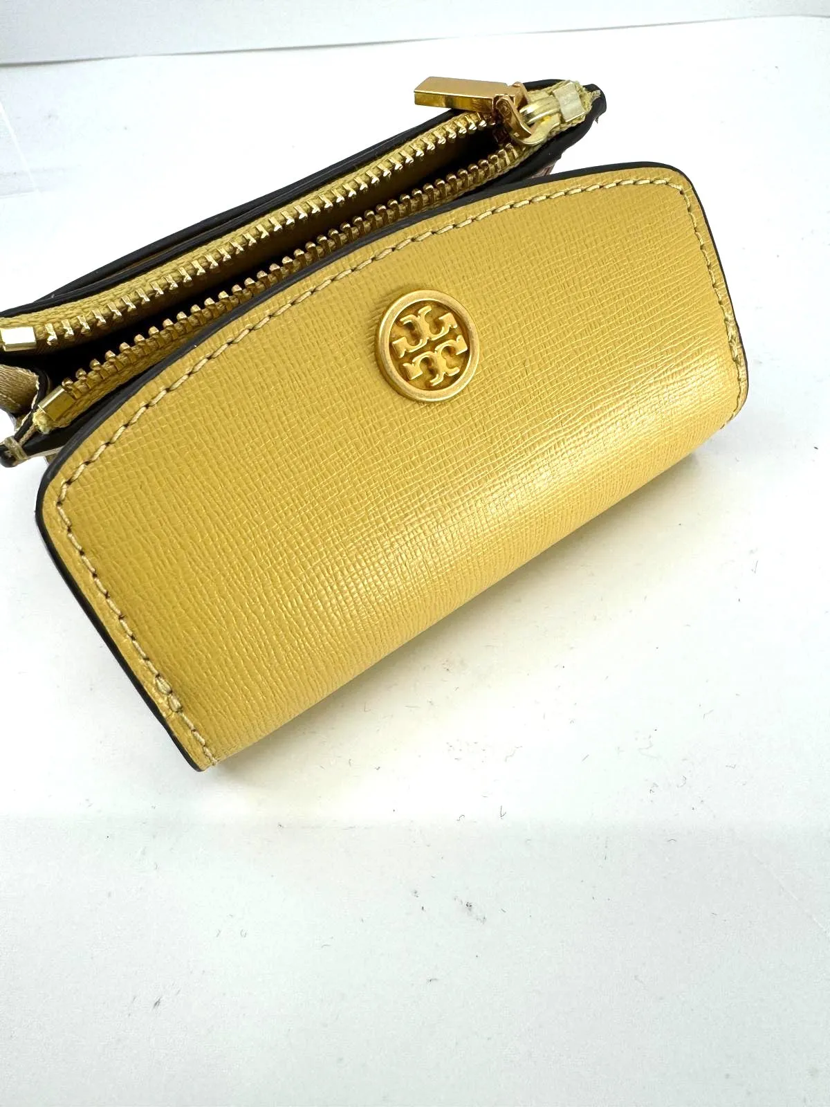 TORY BURCH ROBINSON COLOR BLOCK LEATHER MINI FLAP WALLET
