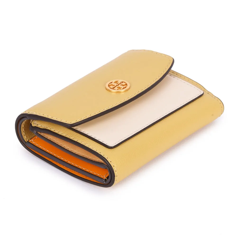 TORY BURCH ROBINSON COLOR BLOCK LEATHER MINI FLAP WALLET