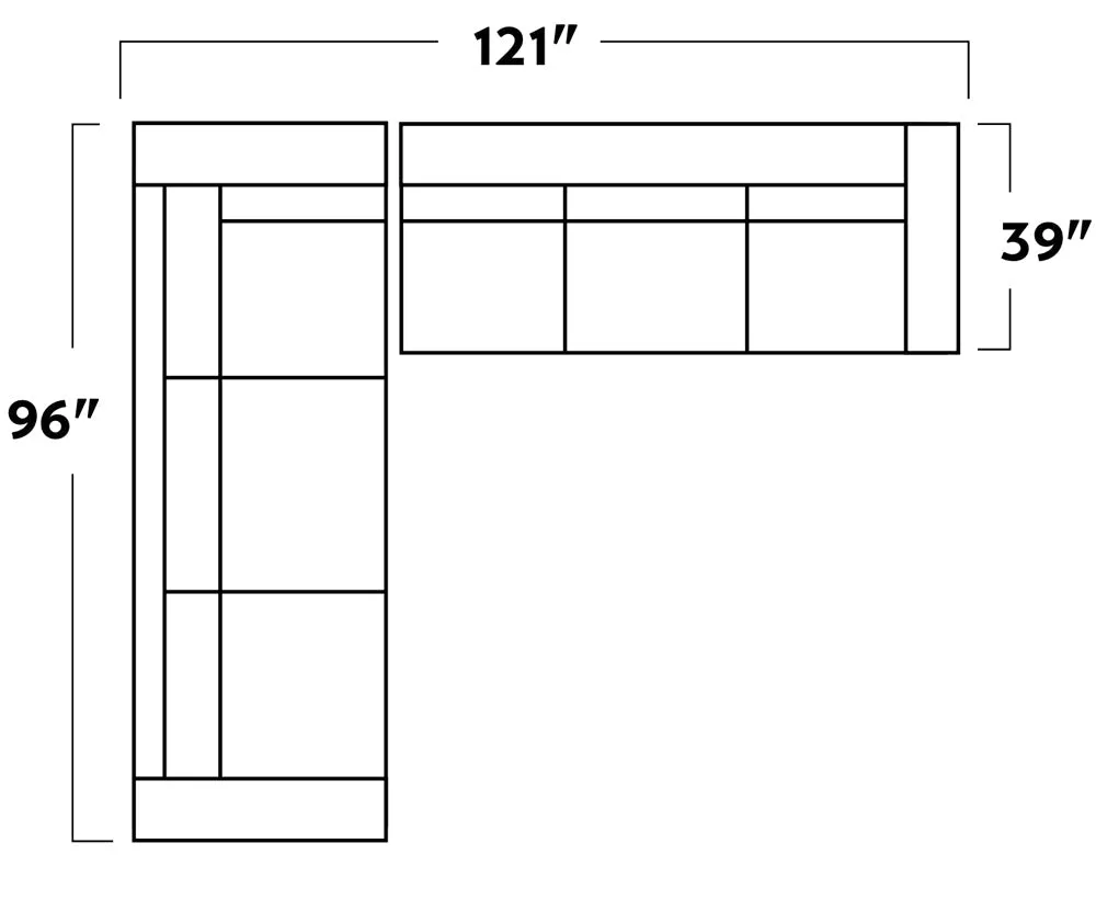 Track 121" Leather Left Corner Sectional