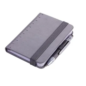 TROIKA Notepad DIN A7 with Multitasking Ballpoint Pen LILIPAD LILIPUT Grey