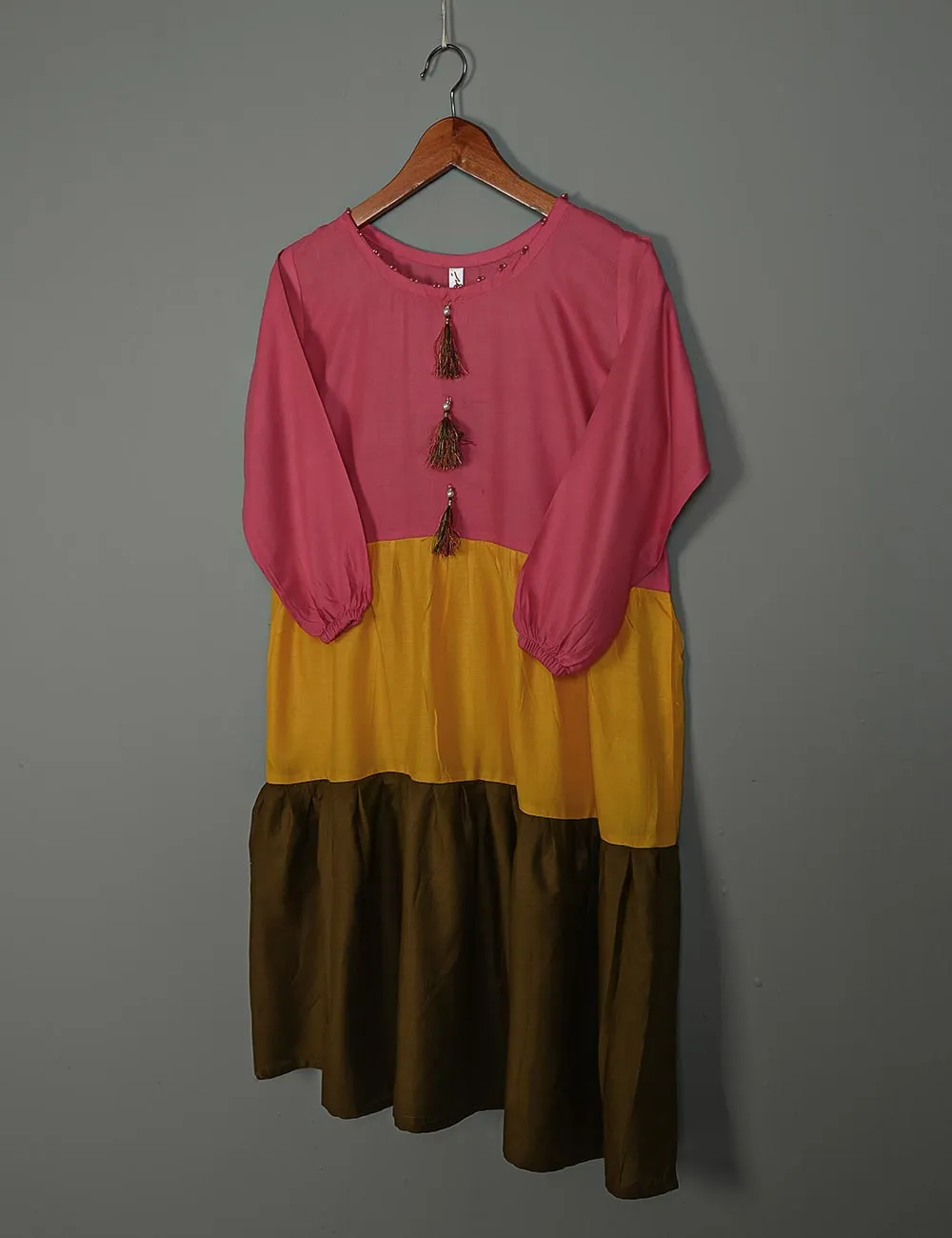 TS-127-Multi - Sweet Cookie - Cotton Stitched Frock