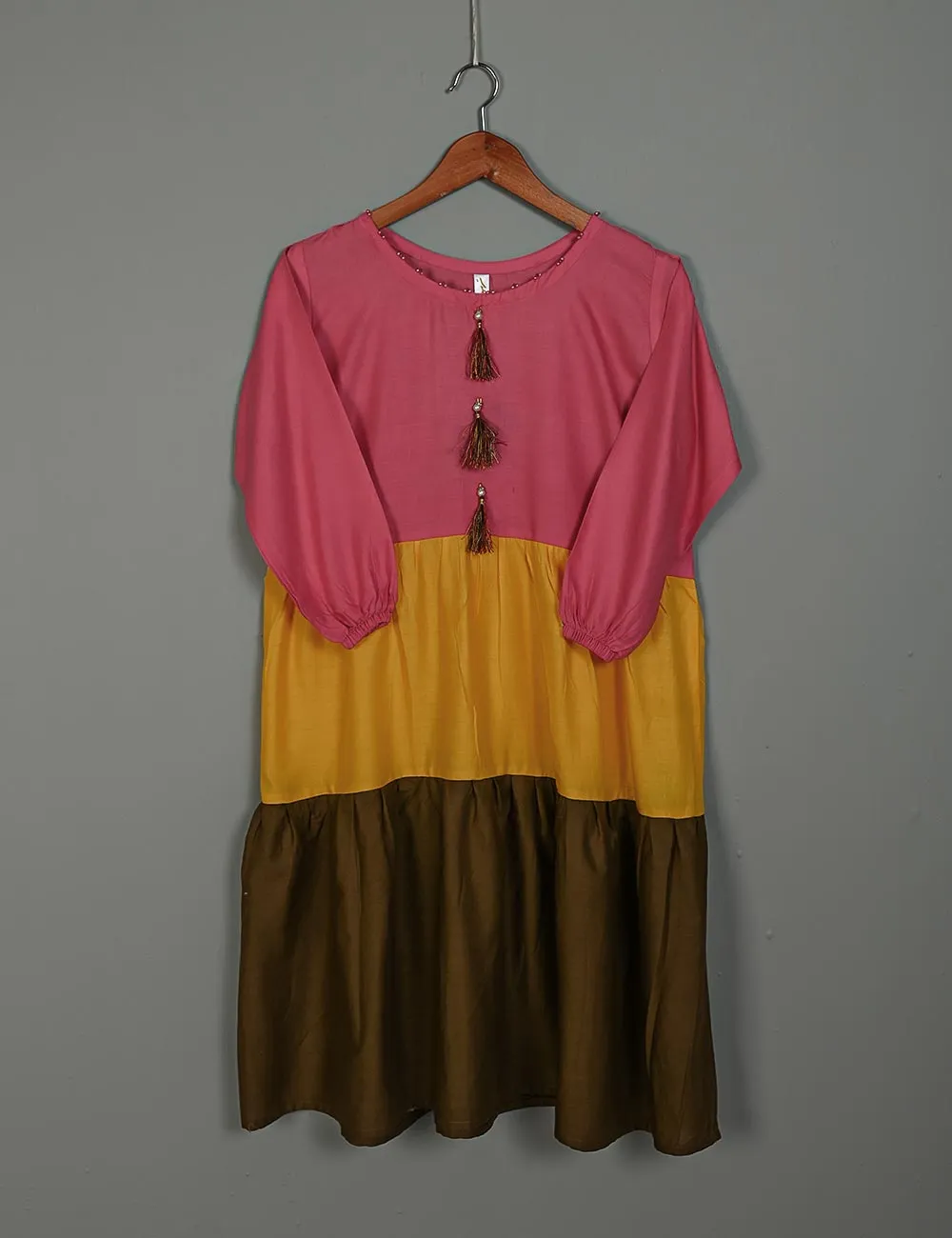 TS-127-Multi - Sweet Cookie - Cotton Stitched Frock