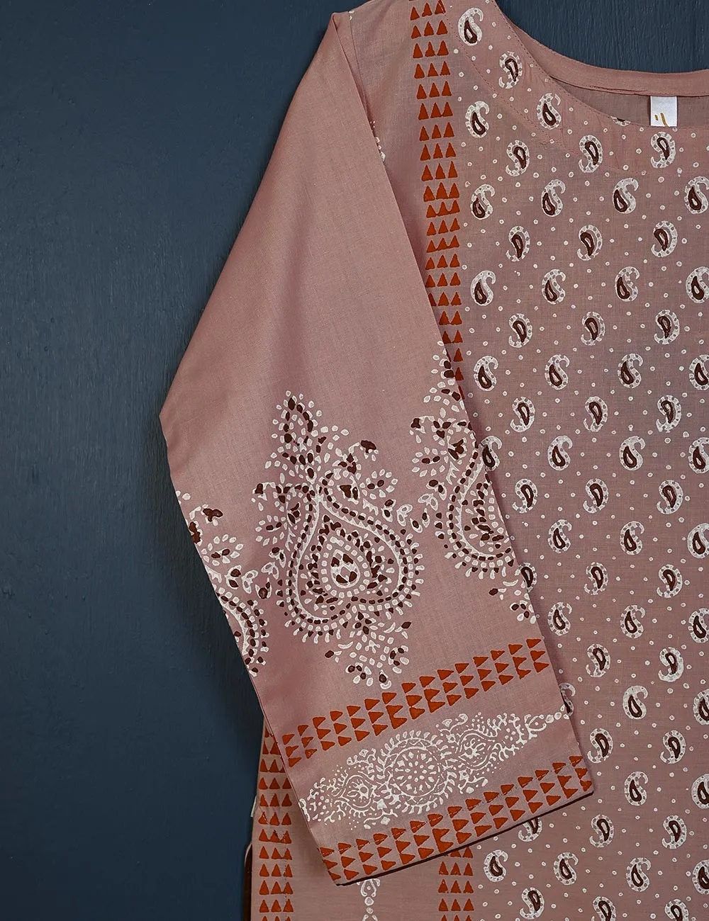 TS-156B-TPink - Cotton Block Printed Stitched