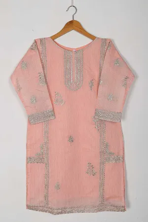 TS-160-Pink - Paper Cotton Embroidered Kurti
