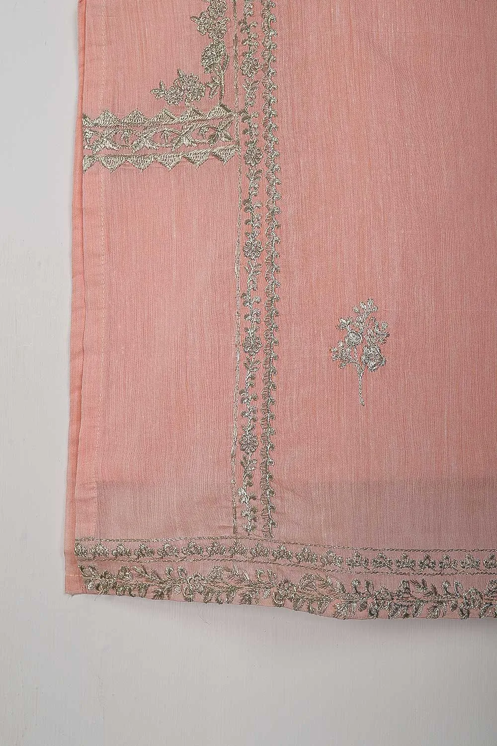 TS-160-Pink - Paper Cotton Embroidered Kurti